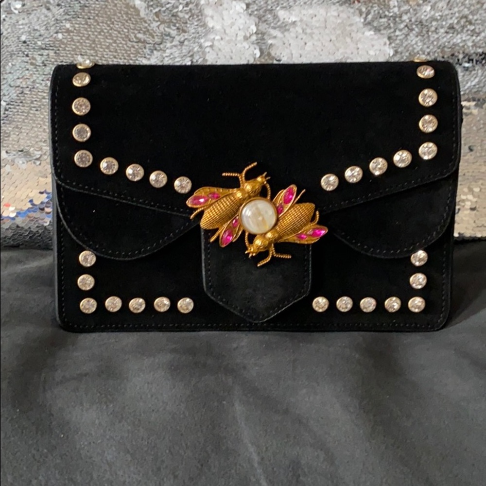 Designer Inspired Suede Beetle handbag
